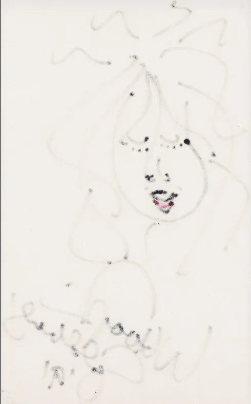 WHOOPI GOLDBERG — WHOOPI GOLDBERG Signed Original Sketch Art 1991 Self Portrait RR AUCTION COA, изображение 3