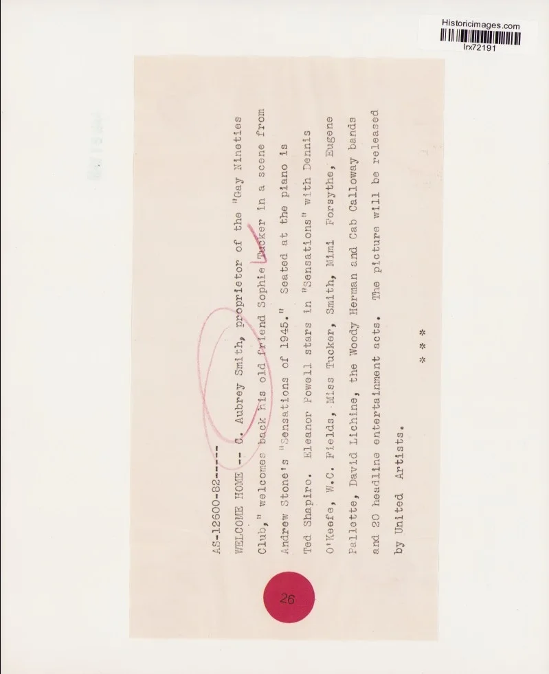 Ted Shapiro Signed Autograph Album Page & 1944 Sophie Tucker Photo Combo Set, изображение 3