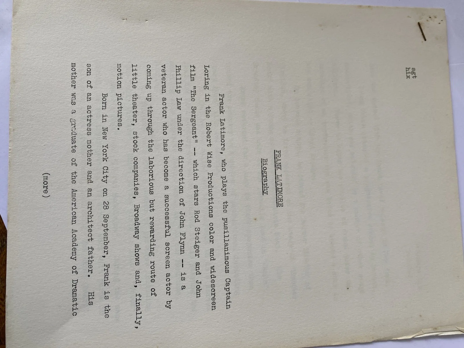 The Sergeant (1968) - Rod Steiger - A group pre-production related items Script, image 4