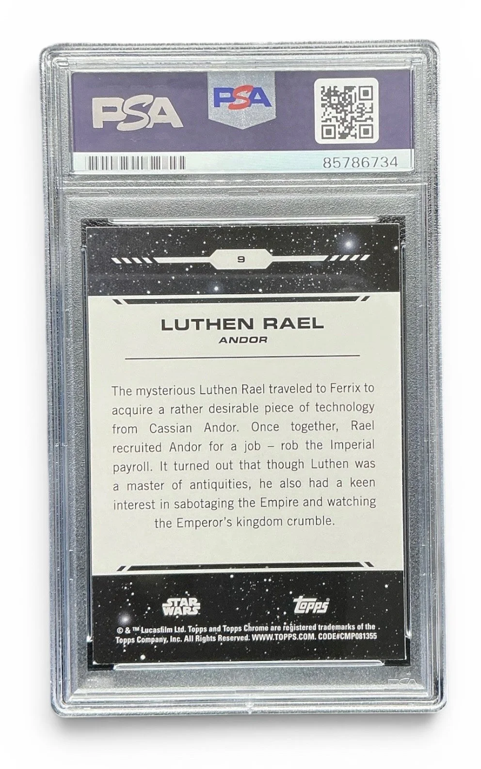 Stellan Skarsgard — Stellan Skarsgard Signed Star Wars 2024 Topps Chrome Andor Luthen Rael PSA Slab, изображение 2