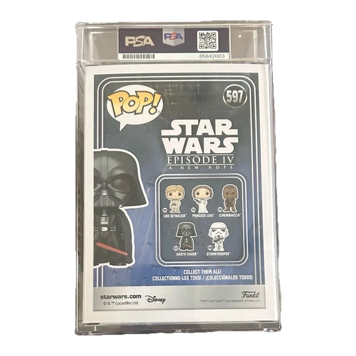 Hayden Christensen Signed Darth Vader Funko Pop #597 Star Wars Encapsulated PSA, изображение 2
