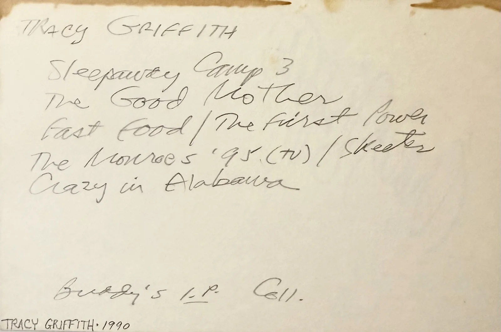 Tracy Griffith — TRACY GRIFFITH Signed Autograph 4x6 INDEX CARD Fast Food The First Power SKEETER, изображение 4