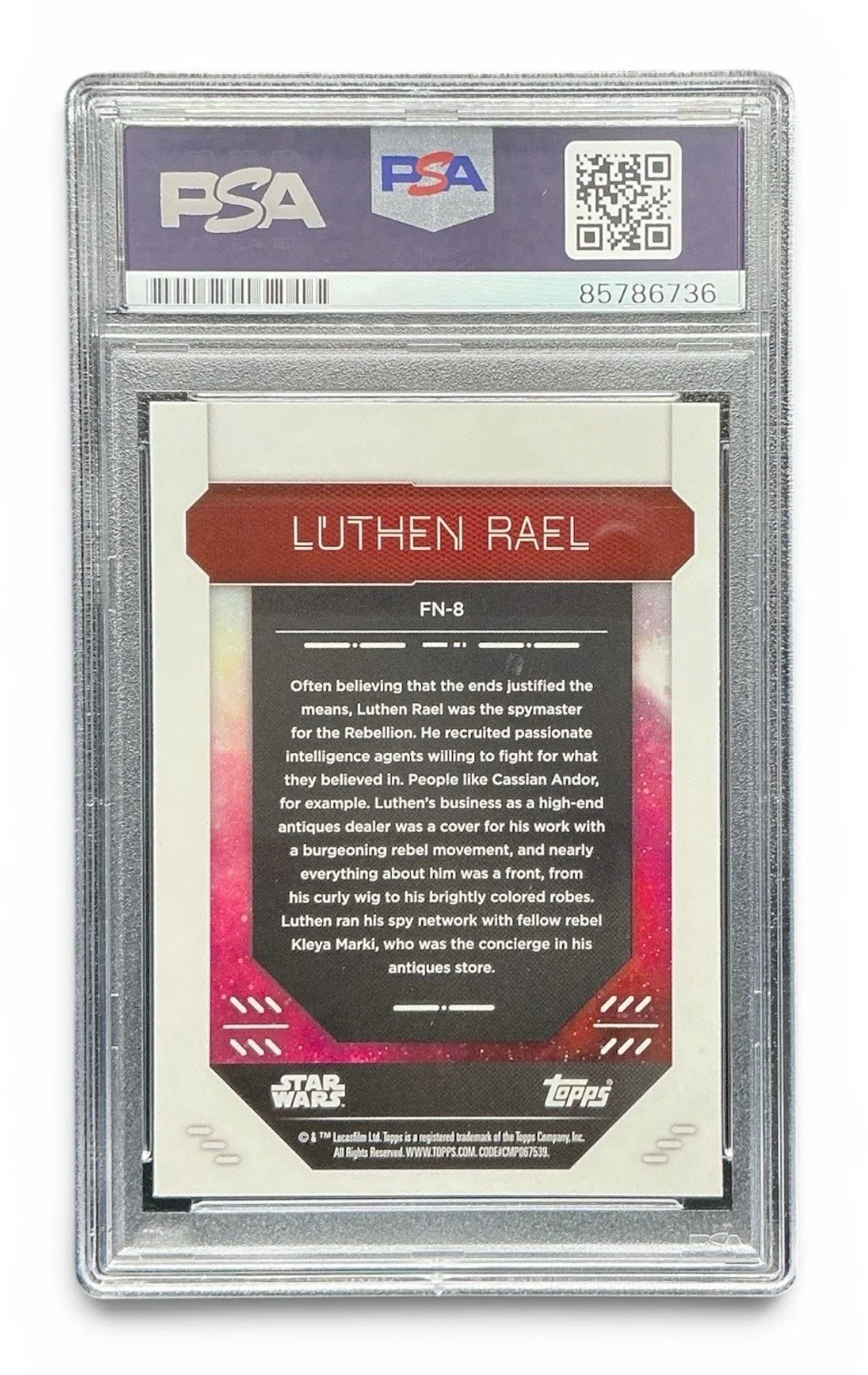 Stellan Skarsgard — Stellan Skarsgard Signed Star Wars Andor Luthen Rael Topps Finest Card PSA Slab, изображение 3