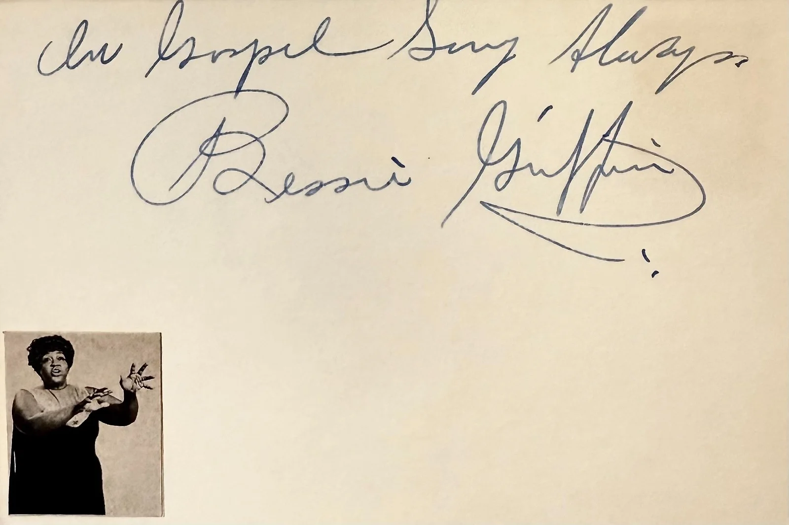 BESSIE GRIFFIN Signed Autographed 4"x 6" INDEX CARD American Gospel Singer, изображение 3