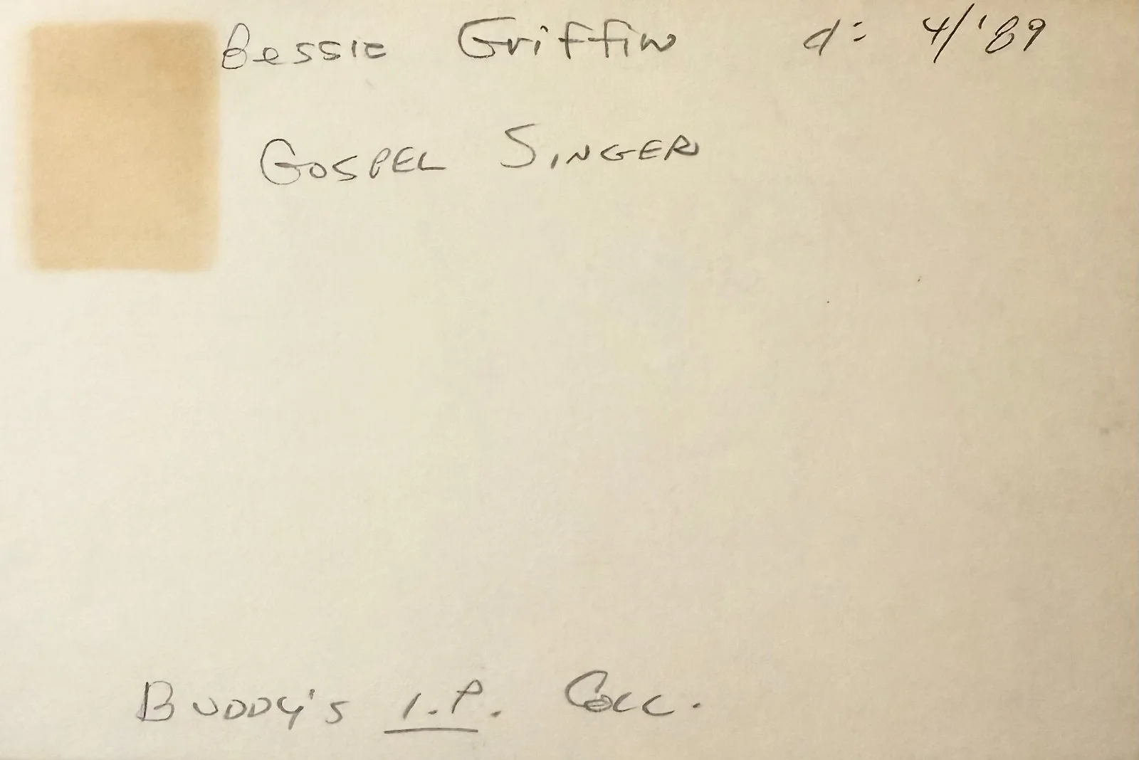 BESSIE GRIFFIN Signed Autographed 4"x 6" INDEX CARD American Gospel Singer, изображение 4