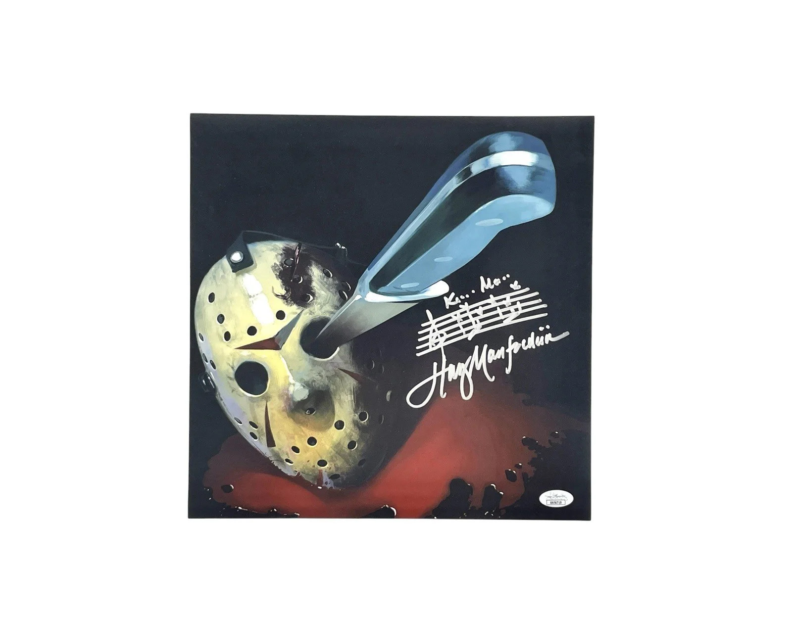 Harry Manfredini — Harry Manfredini Signed Friday the 13th 4 Music Composer Album Poster Flat JSA, изображение 2
