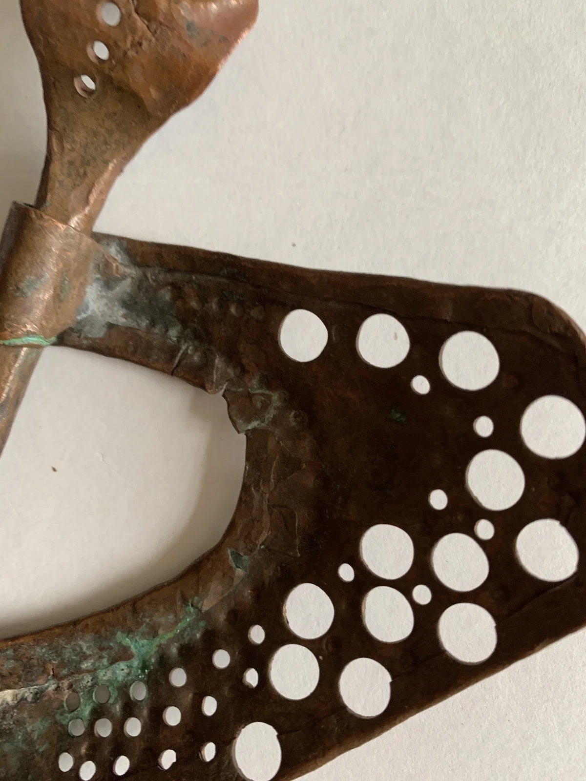 Huge Copper Hand-forged Metal Fibular Costume Brooch Re-enactment Film Theatre, изображение 3