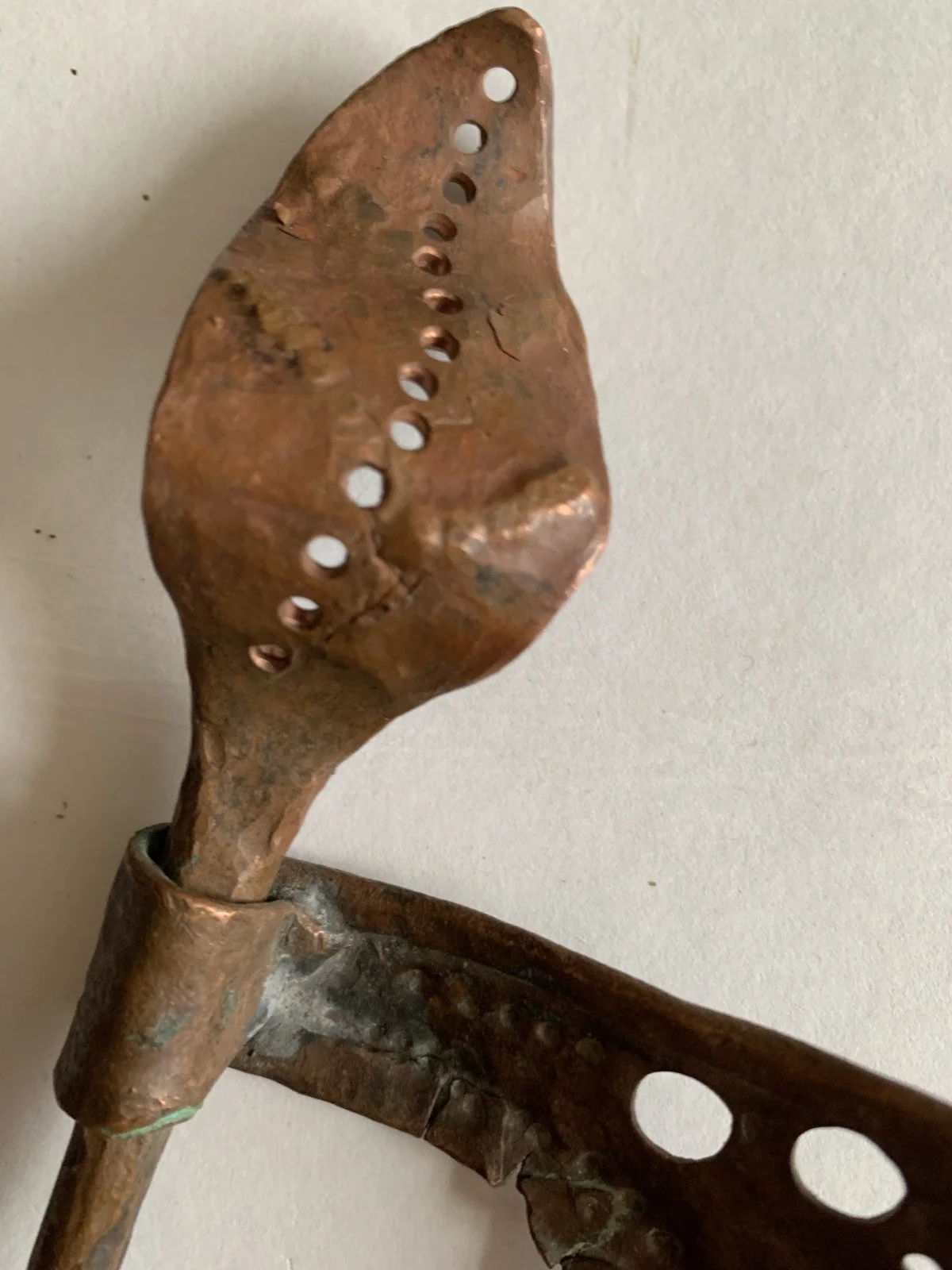 Huge Copper Hand-forged Metal Fibular Costume Brooch Re-enactment Film Theatre, изображение 4