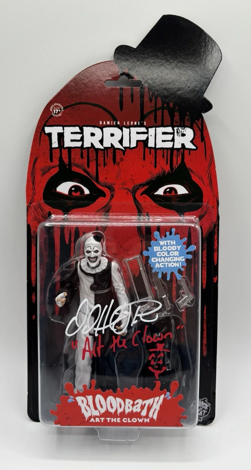 David Howard Thornton — Art The Clown SIGNED Figure David Howard Thornton Terrifier PHOTO PROOF Bloody