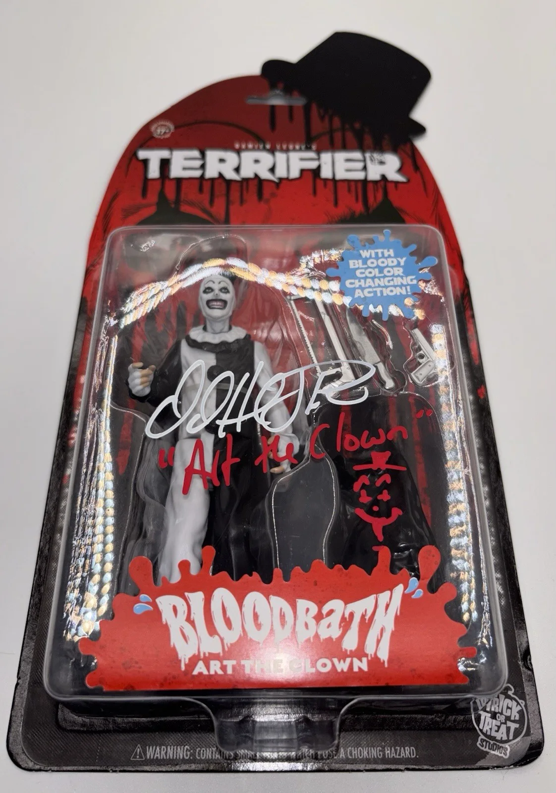 David Howard Thornton — Art The Clown SIGNED Figure David Howard Thornton Terrifier PHOTO PROOF Bloody, image 4