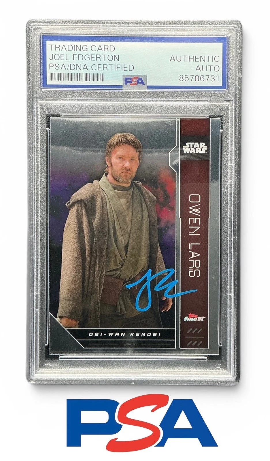 Joel Edgerton — Joel Edgerton Signed 2022 Topps Finest Star Wars Owen Lars Card PSA Slab Encaps
