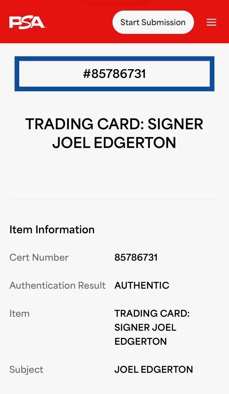 Joel Edgerton — Joel Edgerton Signed 2022 Topps Finest Star Wars Owen Lars Card PSA Slab Encaps, изображение 3