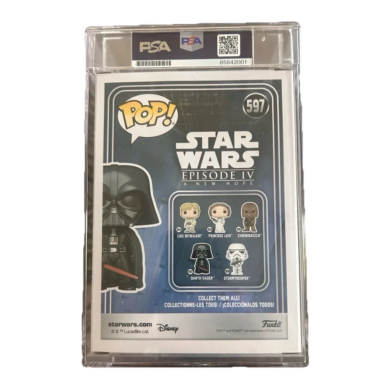 Hayden Christensen Signed Darth Vader Funko Pop #597 Star Wars Encapsulated PSA, изображение 2