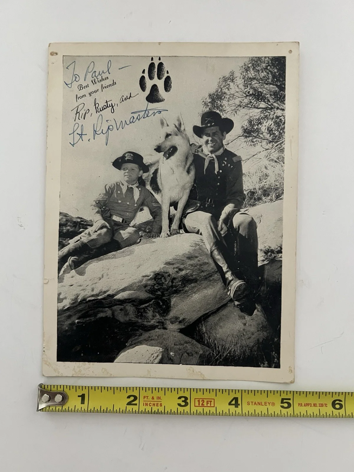 James Brown — Adventures of Rin Tin Tin James Brown Autographed Publicity Postcard 1950’s, изображение 3