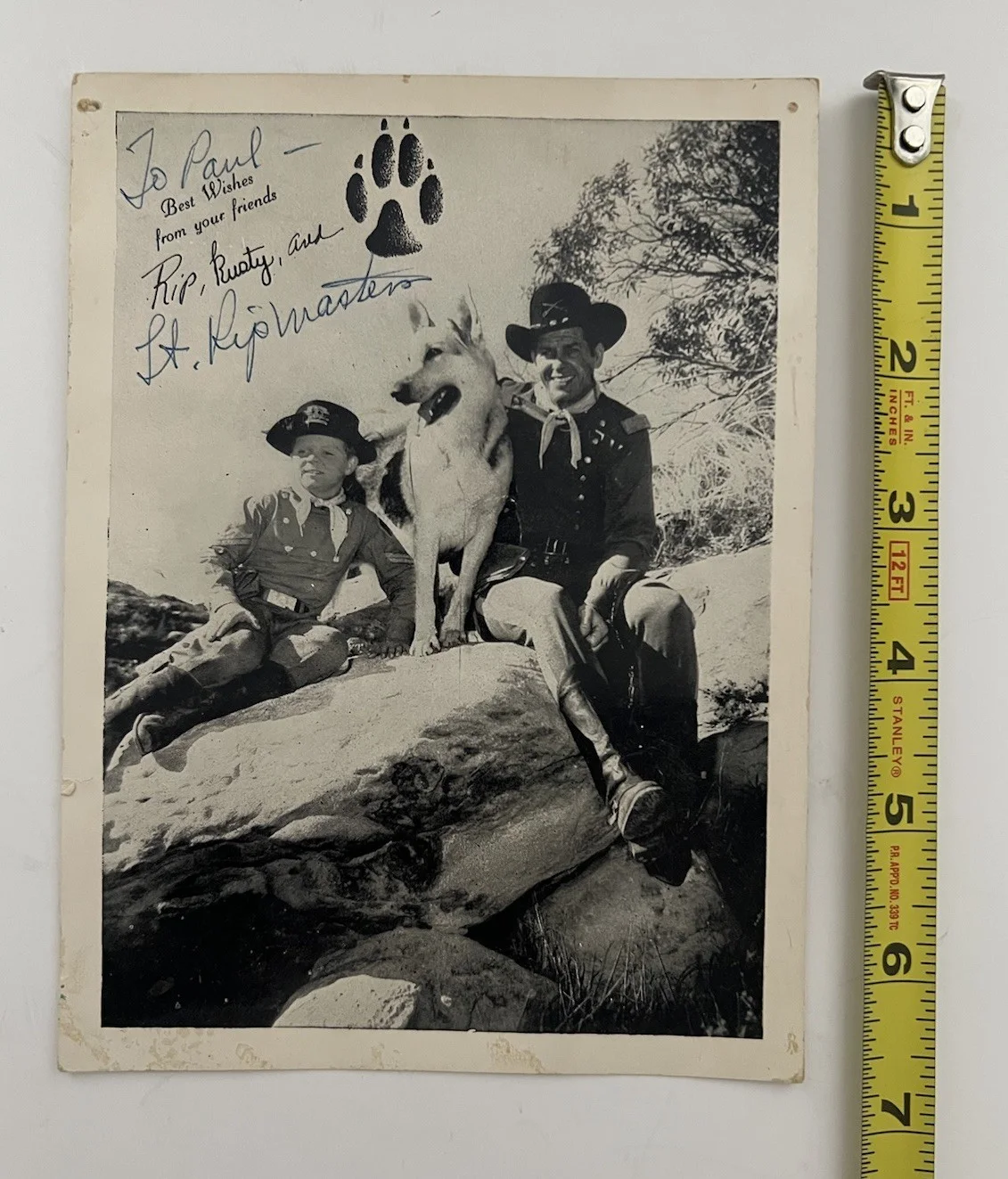 James Brown — Adventures of Rin Tin Tin James Brown Autographed Publicity Postcard 1950’s, изображение 4