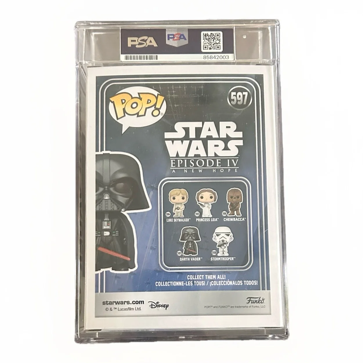 Hayden Christensen Signed Darth Vader Funko Pop #597 Star Wars Encapsulated PSA, изображение 2