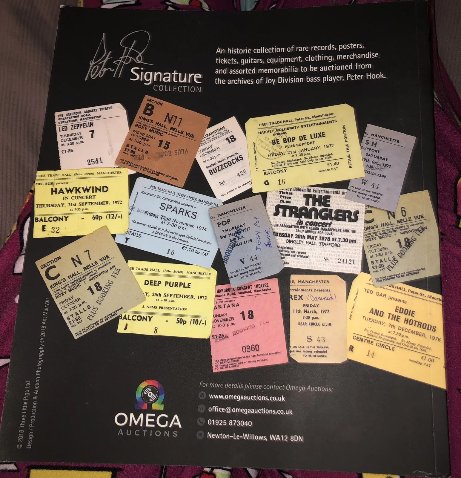 Autographed PETER HOOK Joy Division Sig Collection Omega 2019 Auction catalog UK, изображение 4