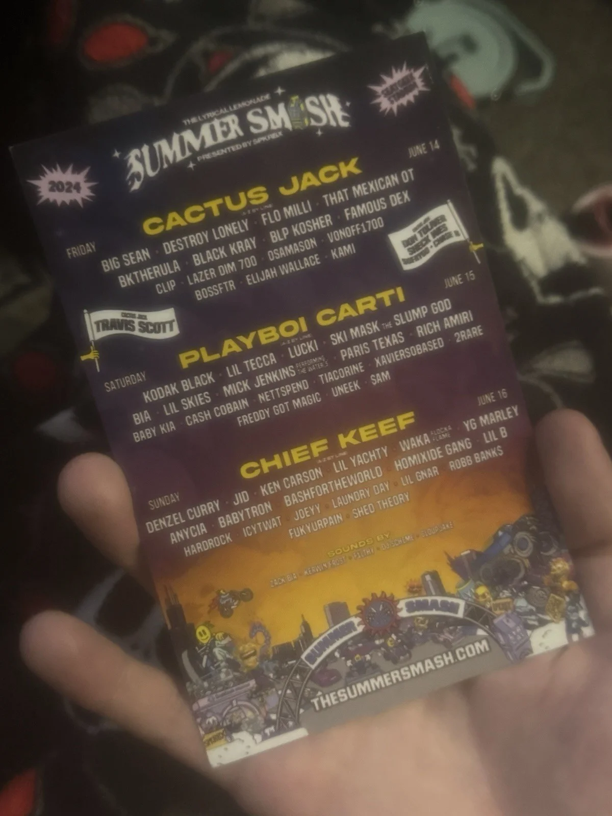 Travis scott signed summer smash flyer, image 2