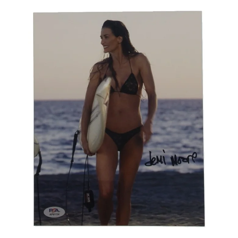 Demi Moore — Demi Moore Autographed "Charlie's Angels" Surfing 8x10 Photo Matted & Framed PSA, image 2