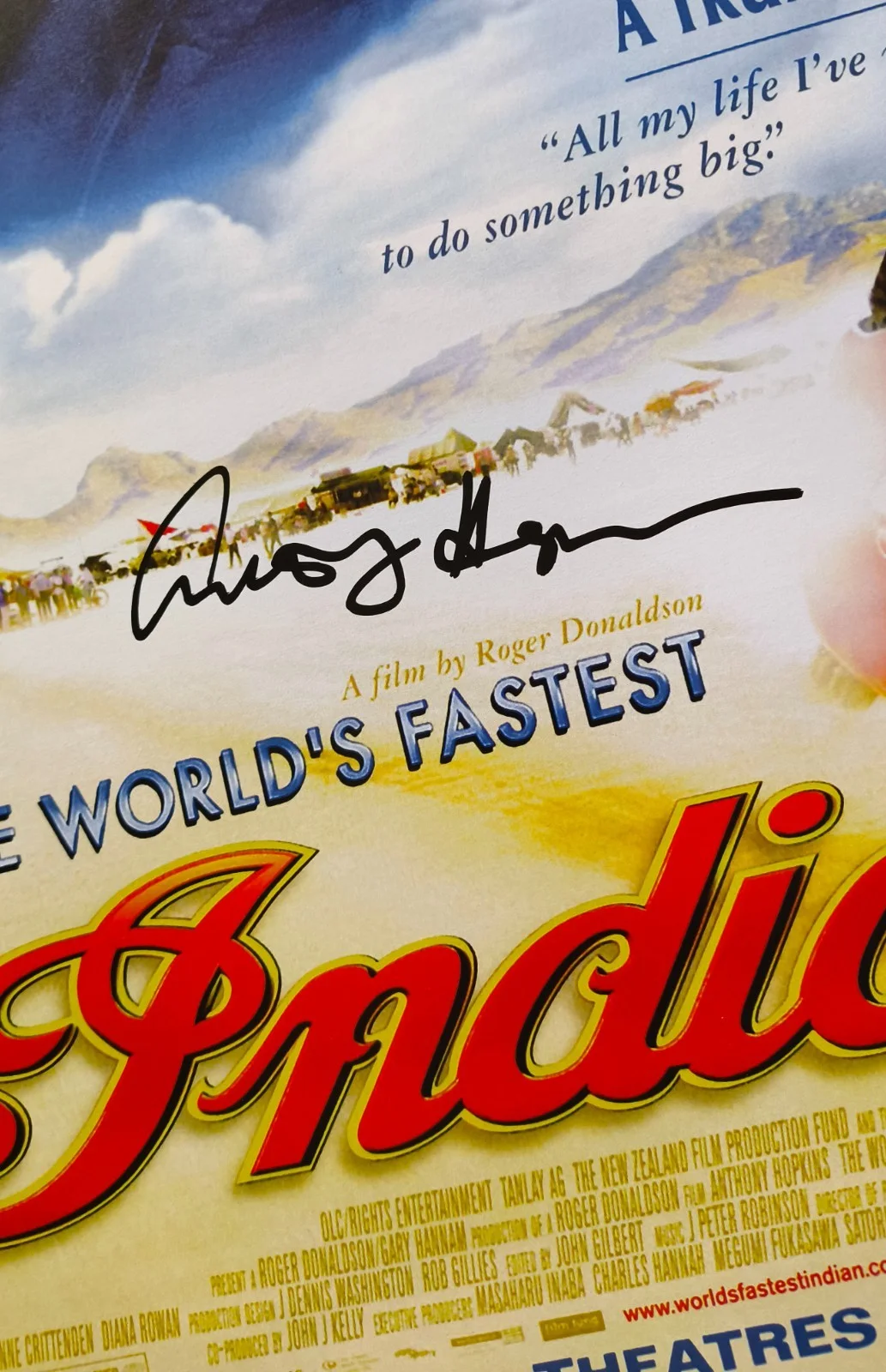 Anthony Hopkins — Autograph Anthony Hopkins 11x17 Poster ( The World's Fastest Indian ), изображение 2