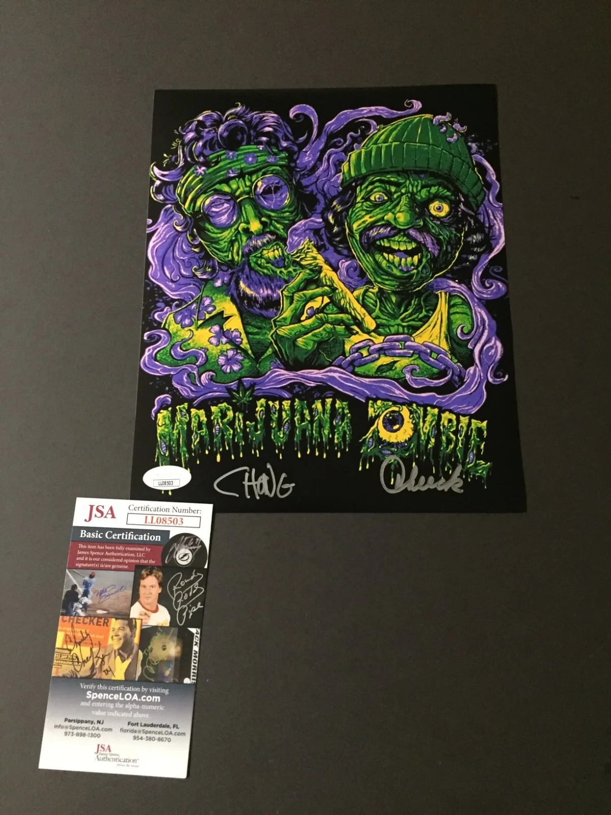 Cheech and Chong — Cheech and Chong Autographed Signed 8x10 Photo - Marijuana Zombie - JSA