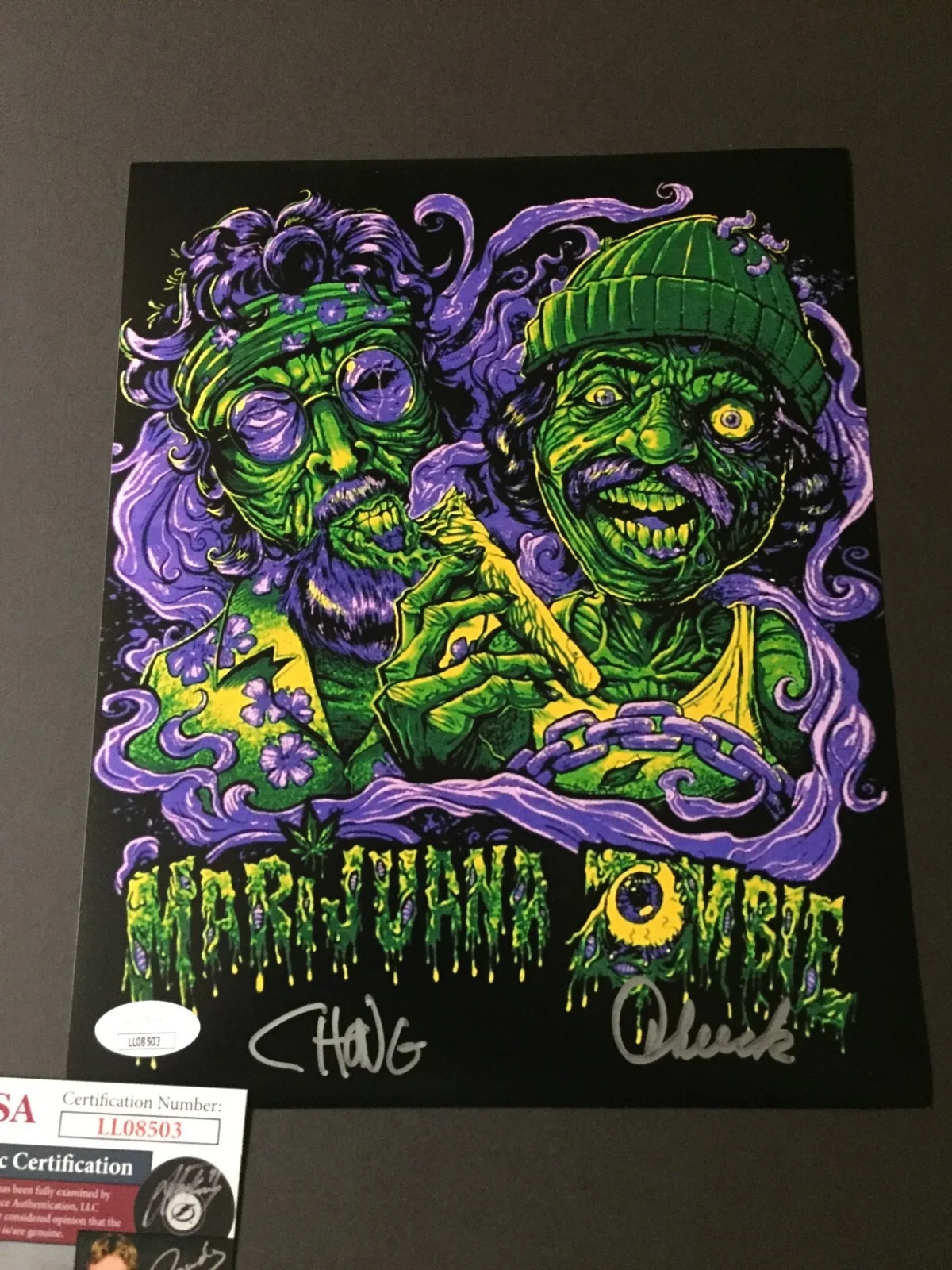 Cheech, Chong — Cheech and Chong Autographed Signed 8x10 Photo - Marijuana Zombie - JSA, image 2
