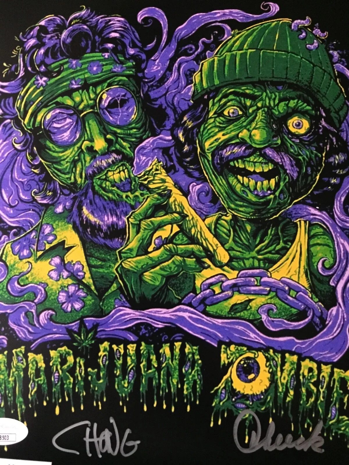 Cheech, Chong — Cheech and Chong Autographed Signed 8x10 Photo - Marijuana Zombie - JSA, image 3