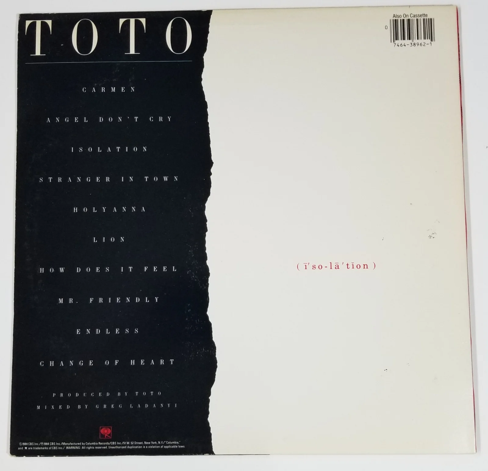 Toto band hand SIGNED Isolation Vinyl Record COA Autograph Lukather Porcaro +2, изображение 2