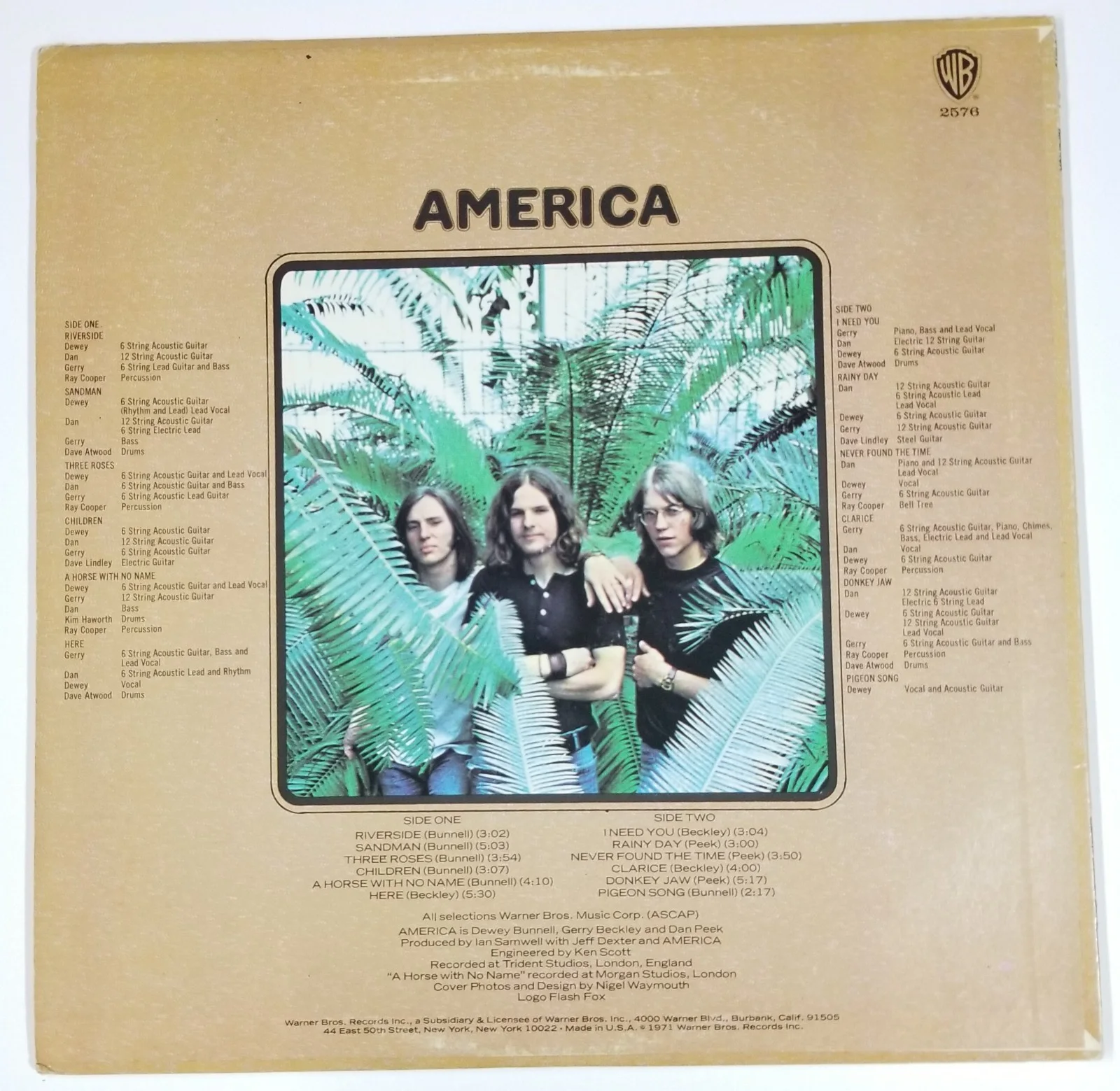 America band hand SIGNED Self-Titled Vinyl Record COA Autographed Gerry & Dewey, изображение 3