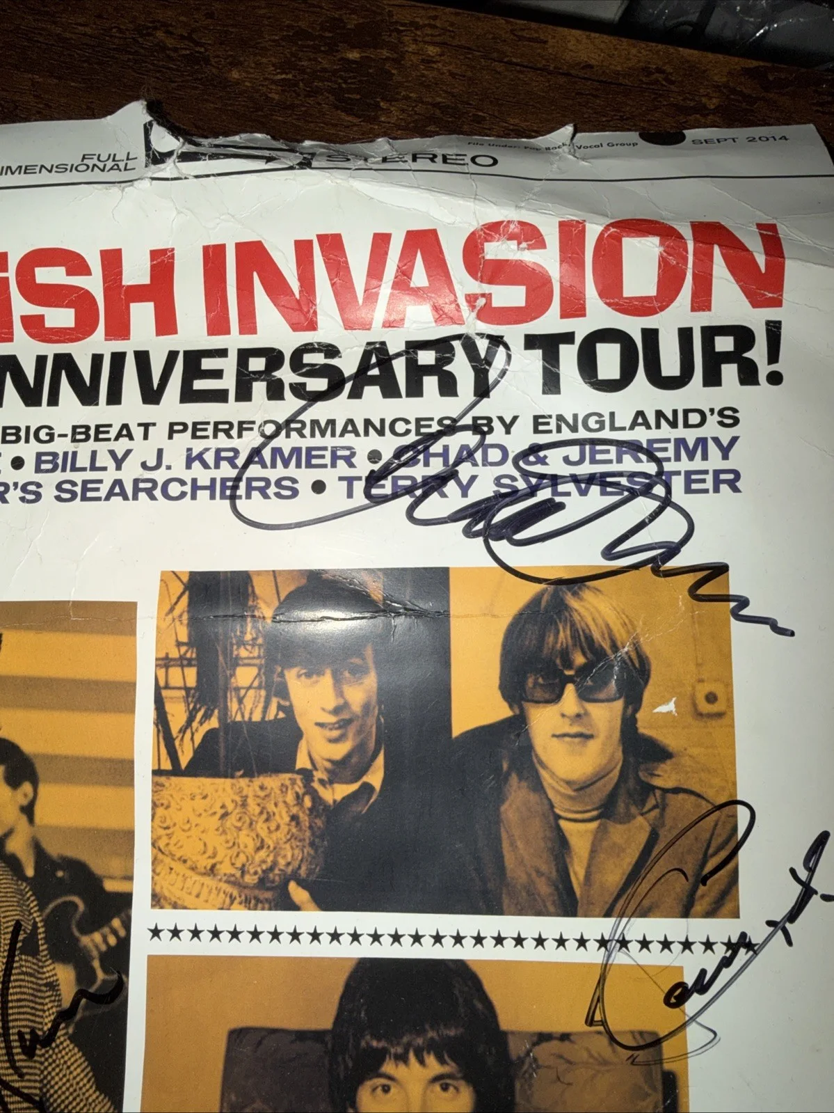 British Invasion 50Th Anniversary Tour Signed By Denny Ln., Billy J Kramer Chad, изображение 3