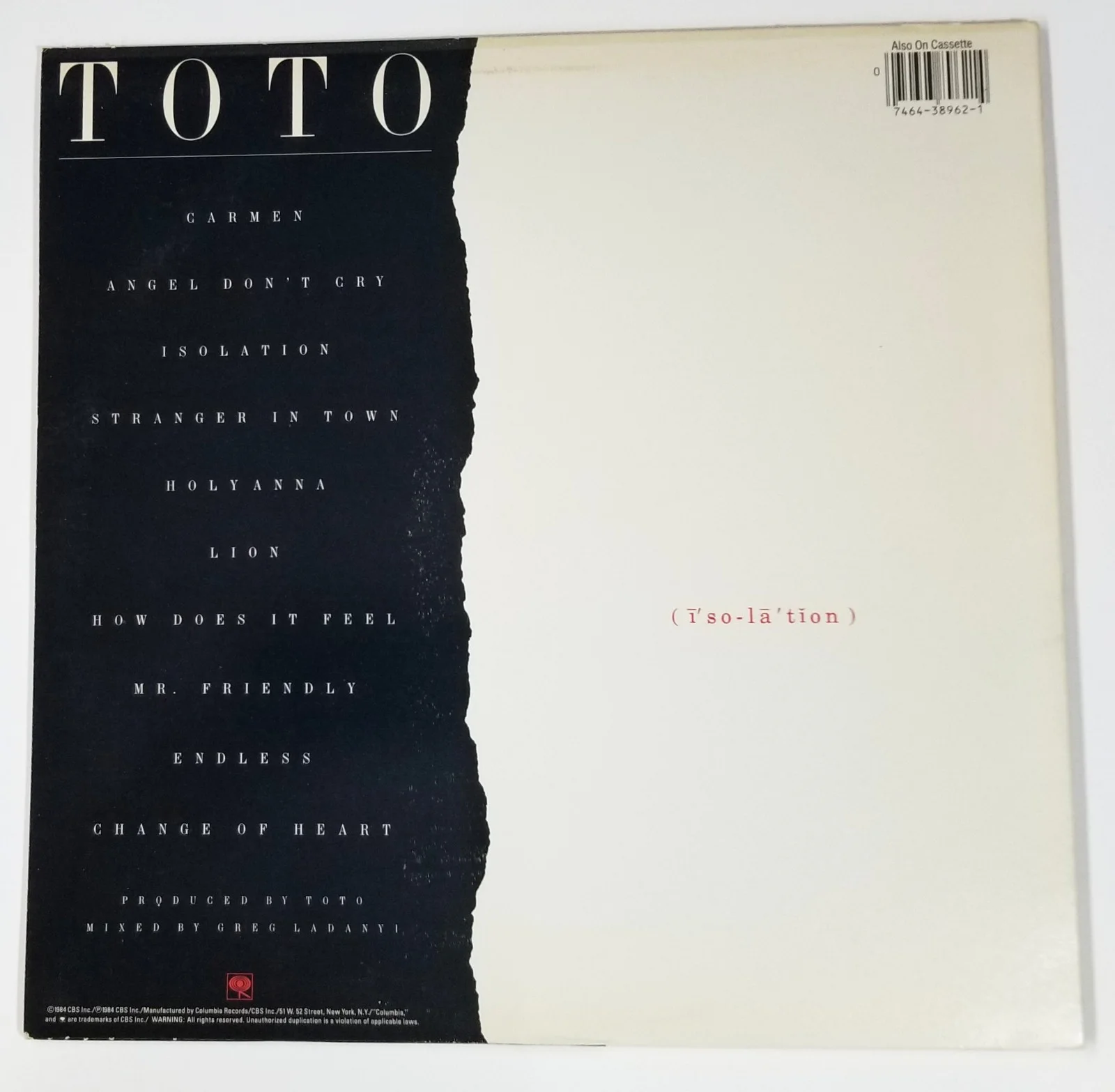 Toto band hand SIGNED Isolation Vinyl Record COA Autograph Lukather Porcaro +2, изображение 2