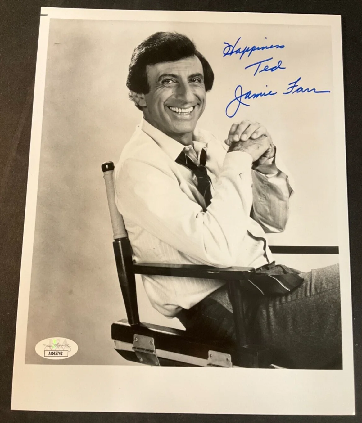 Jamie Farr — Jamie Farr Signed B&W Photograph JSA Cert. AUTO Corporal Klinger "M.A.S.H." TV!, image 2