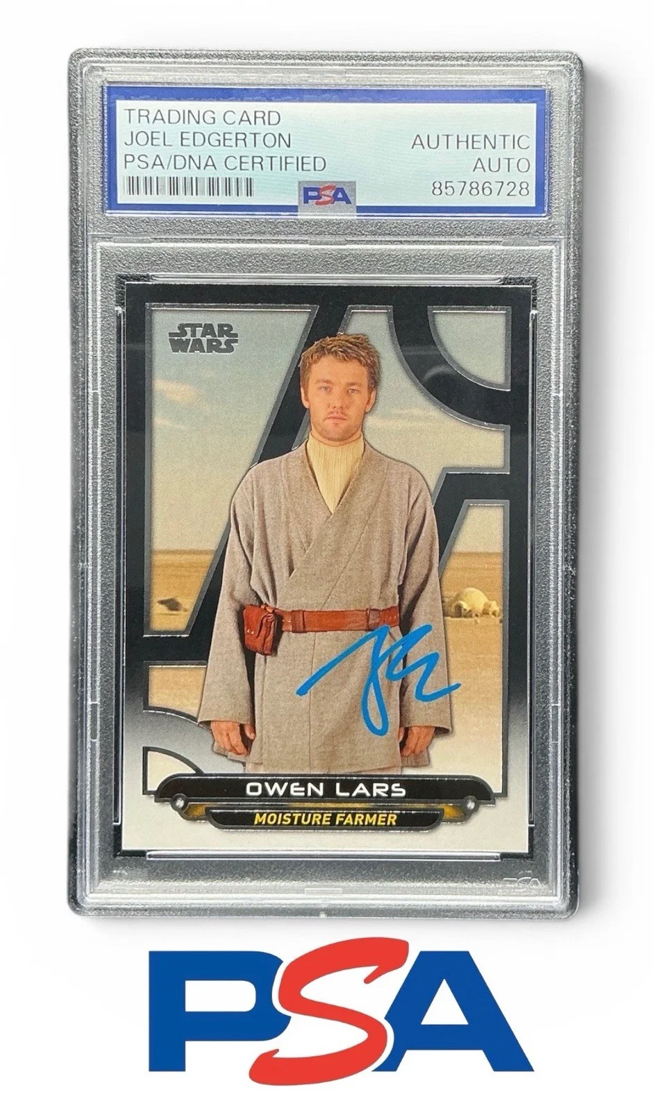 Joel Edgerton — Joel Edgerton Signed Topps Star Wars Galactic Files Owen Lars Card PSA Slab