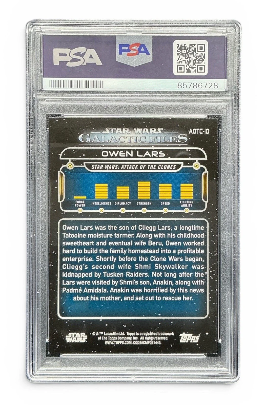 Joel Edgerton — Joel Edgerton Signed Topps Star Wars Galactic Files Owen Lars Card PSA Slab, изображение 2