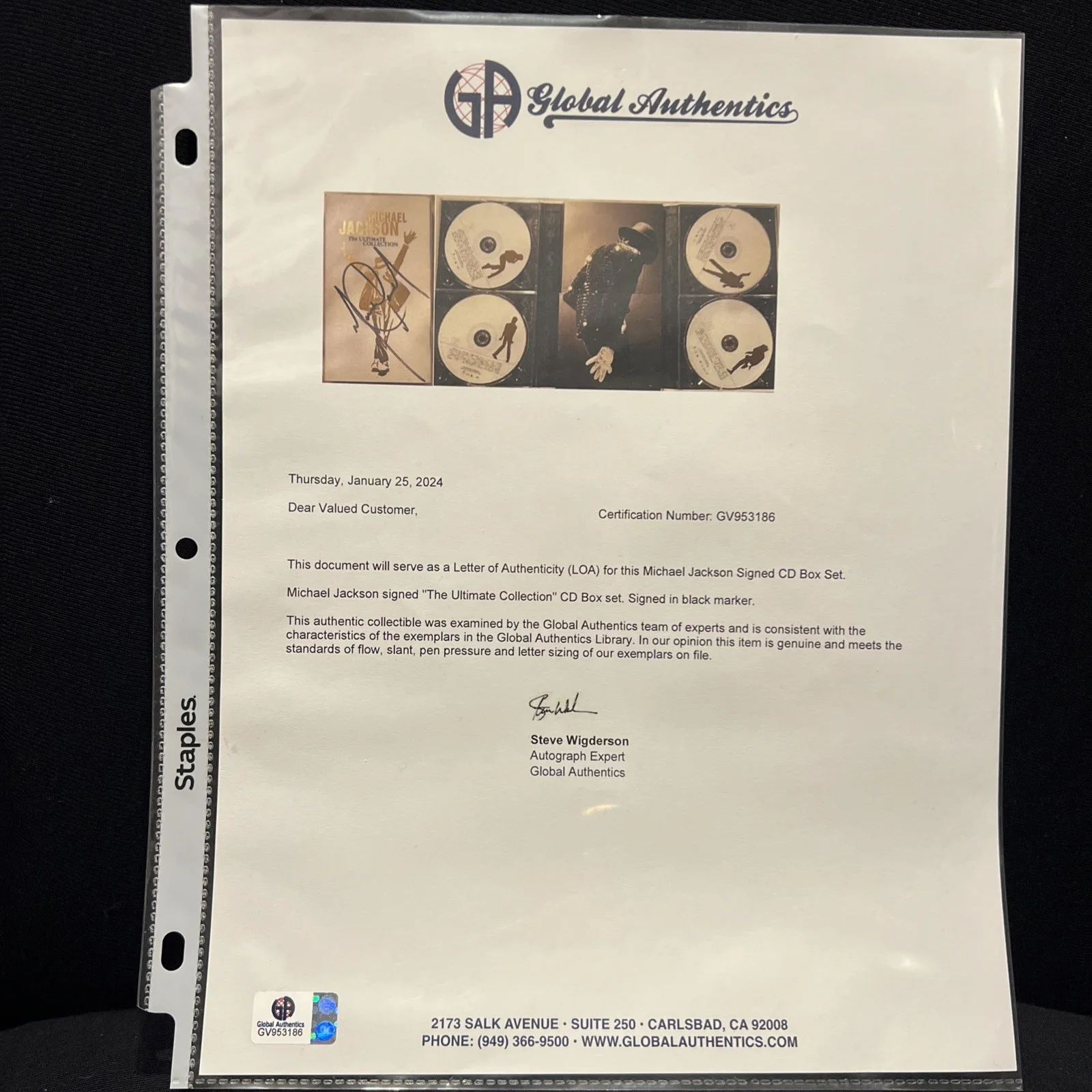 Michael Jackson Signed Autograph CD ultimate collection Global authentics, image 4