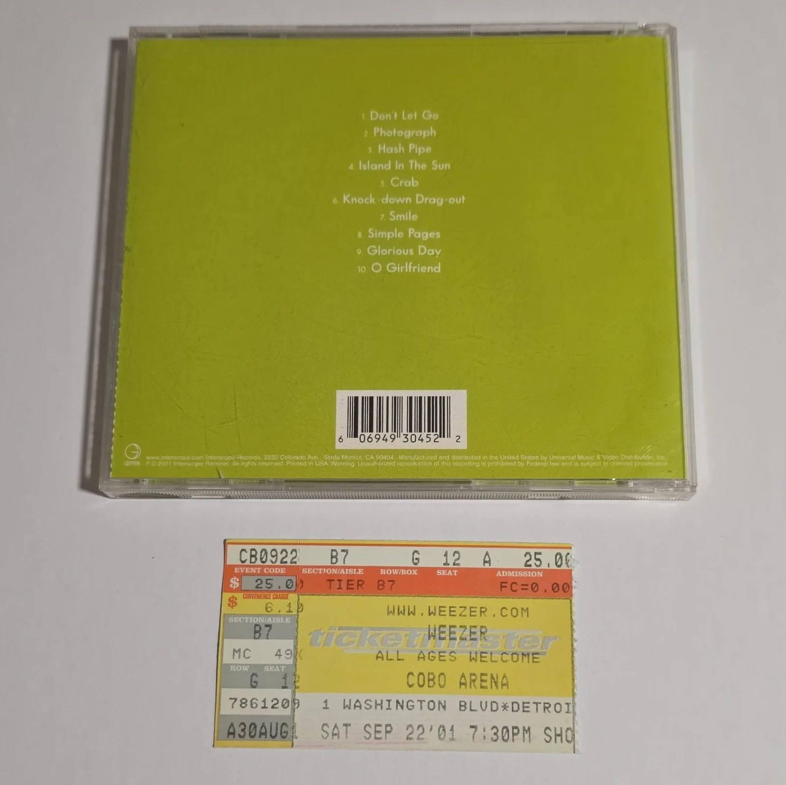 Weezer Green Album Signed CD Signed By Rivers, Brian, Patrick And Scott, image 2