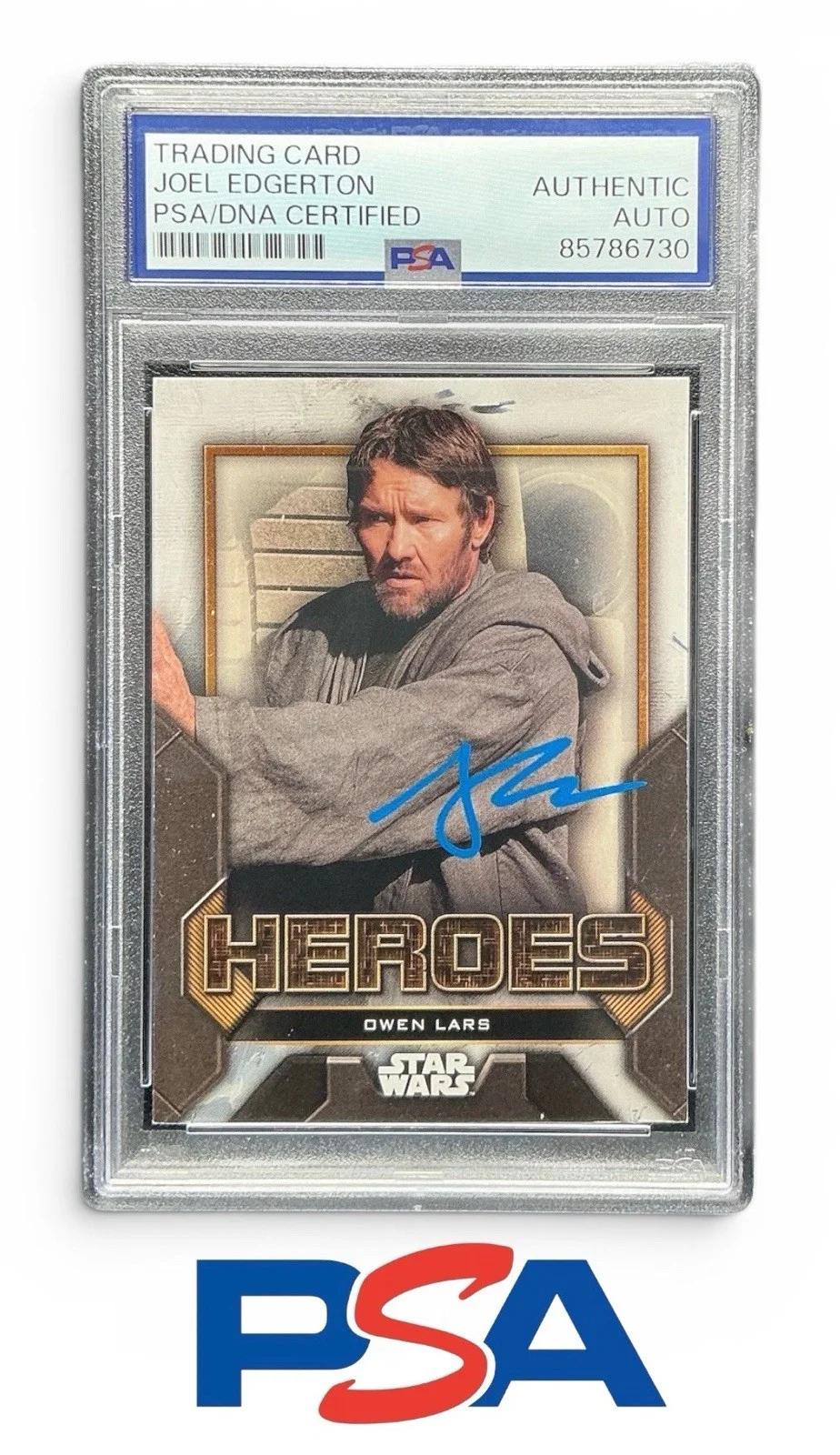 Joel Edgerton — Joel Edgerton Signed Topps Star Wars Chrome Owen Lars Card PSA Slab