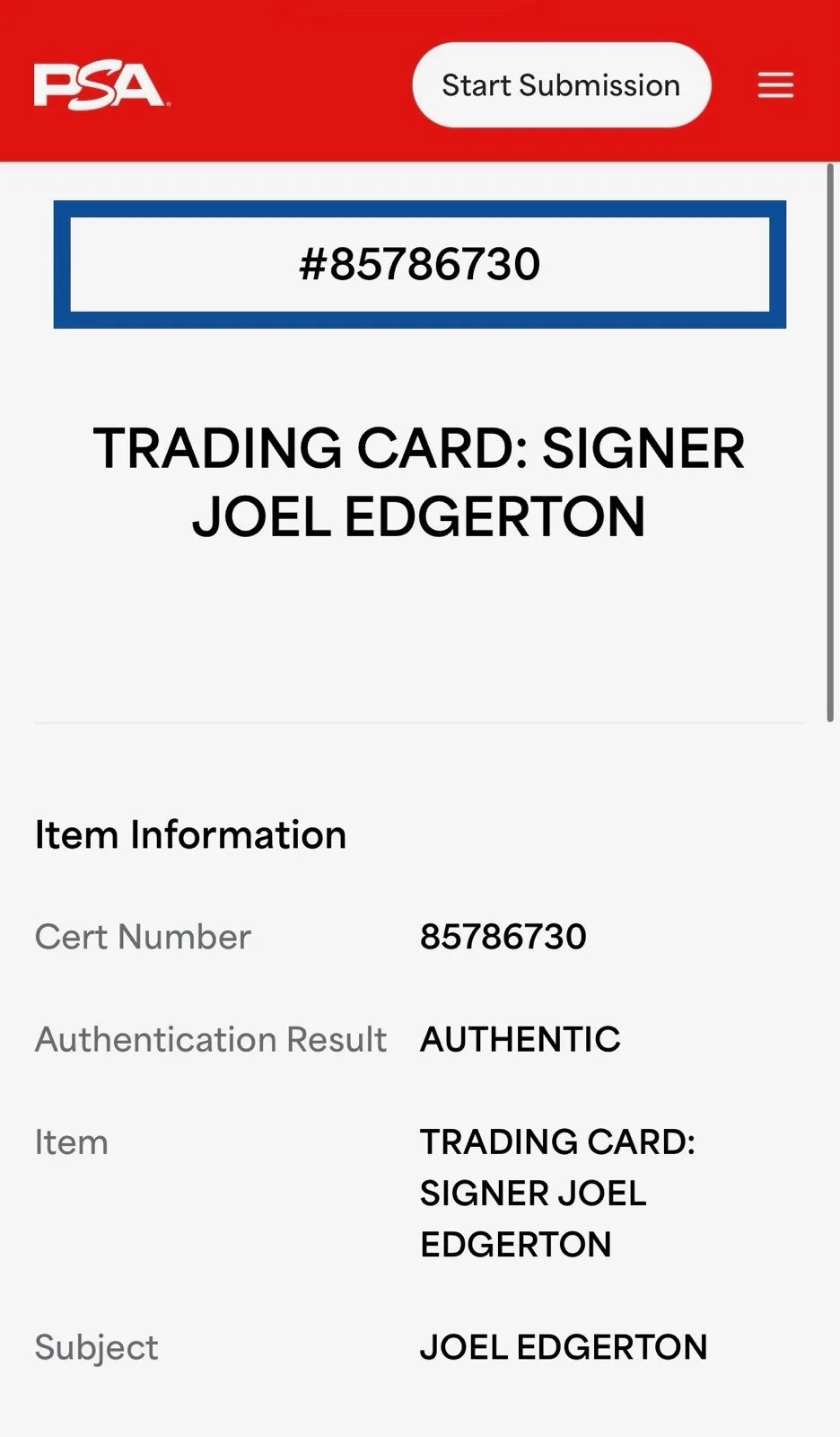 Joel Edgerton — Joel Edgerton Signed Topps Star Wars Chrome Owen Lars Card PSA Slab, изображение 3