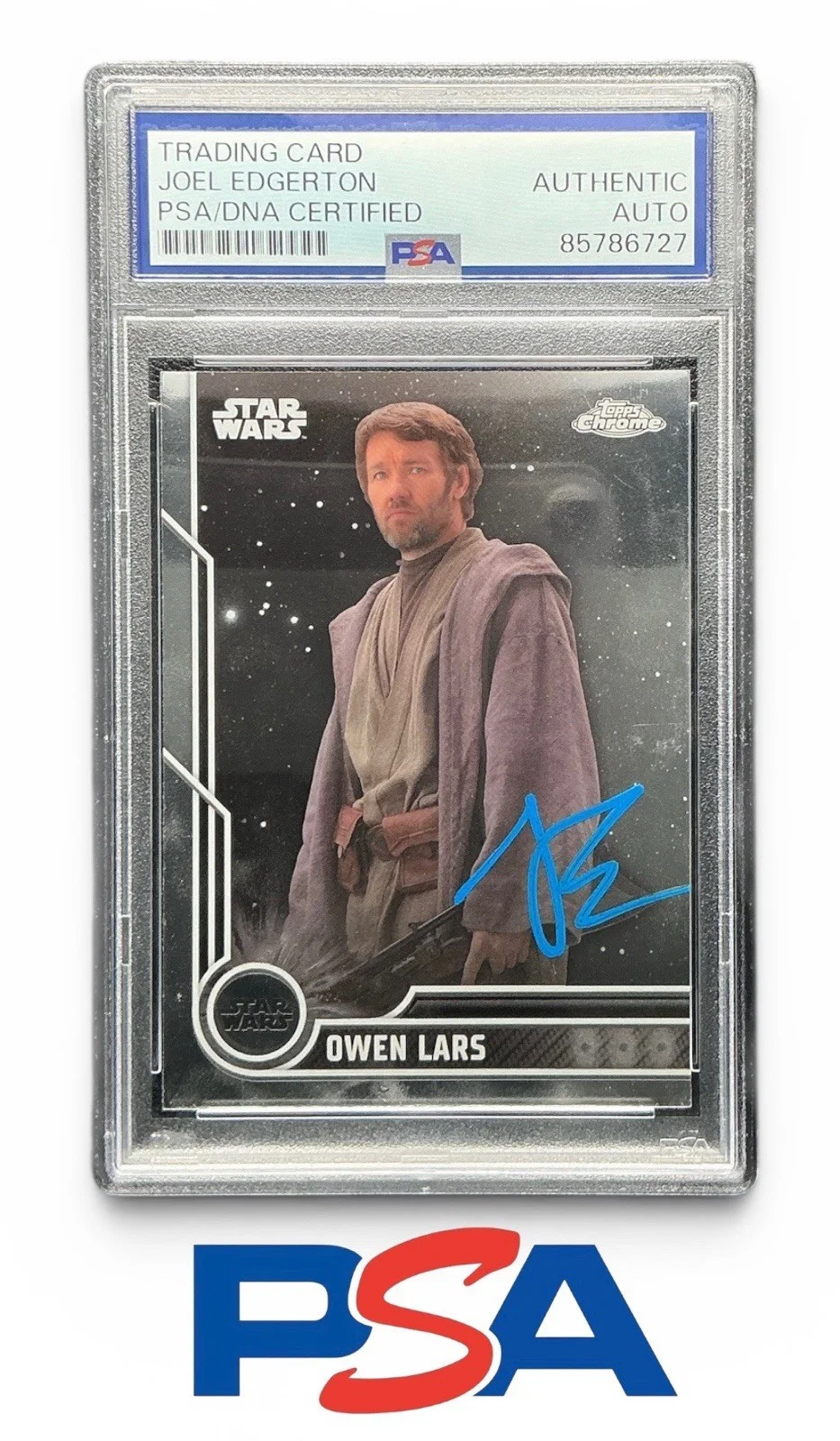 Joel Edgerton — Joel Edgerton Signed 2022 Topps Chrome Star Wars Owen Lars Cars PSA Slab Encaps