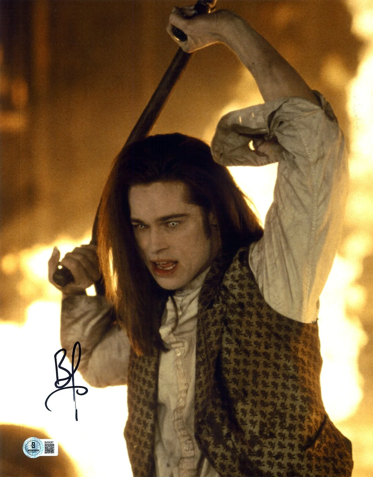 Brad Pitt — Brad Pitt Signed Autograph Interview With The Vampire 11x14 Photo Beckett BAS