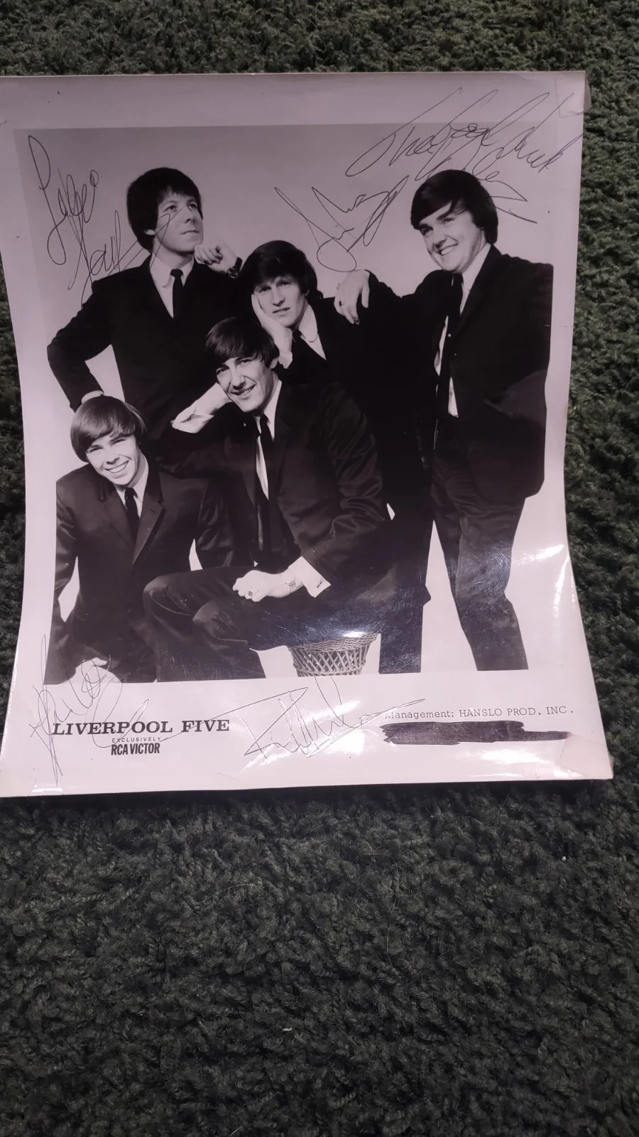 Liverpool Five - Promo 8 X 10 Signed By All 5 Members, image 2