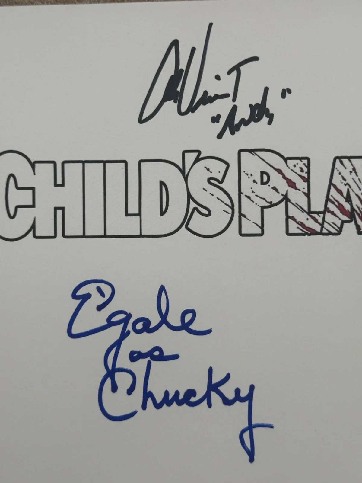 Alex Vincent, Ed Gale — Child’s Play Script Cover Signed By Ed Gale ( Chucky ) Alex Vincent ( Andy ) JSA, image 2