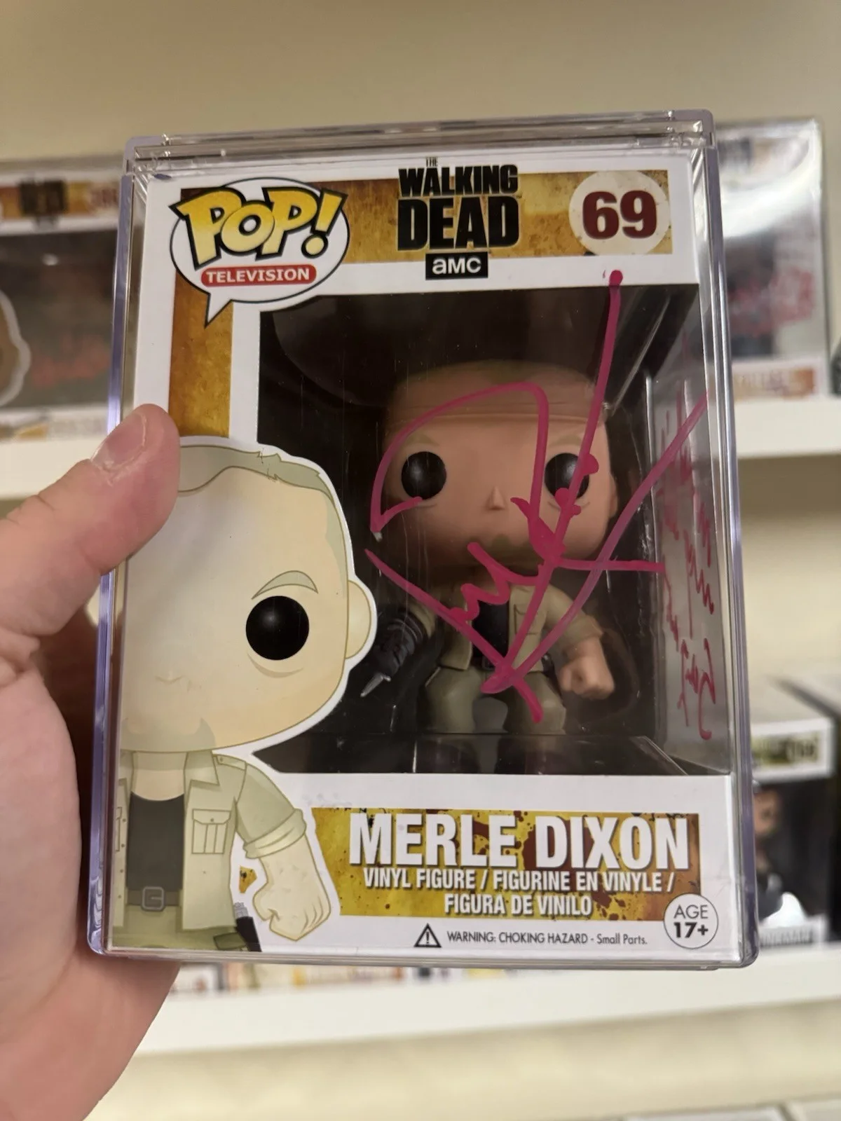Michael Rooker Signed Merle Dixon Funko Pop #69 With COA The Walking Dead, изображение 2