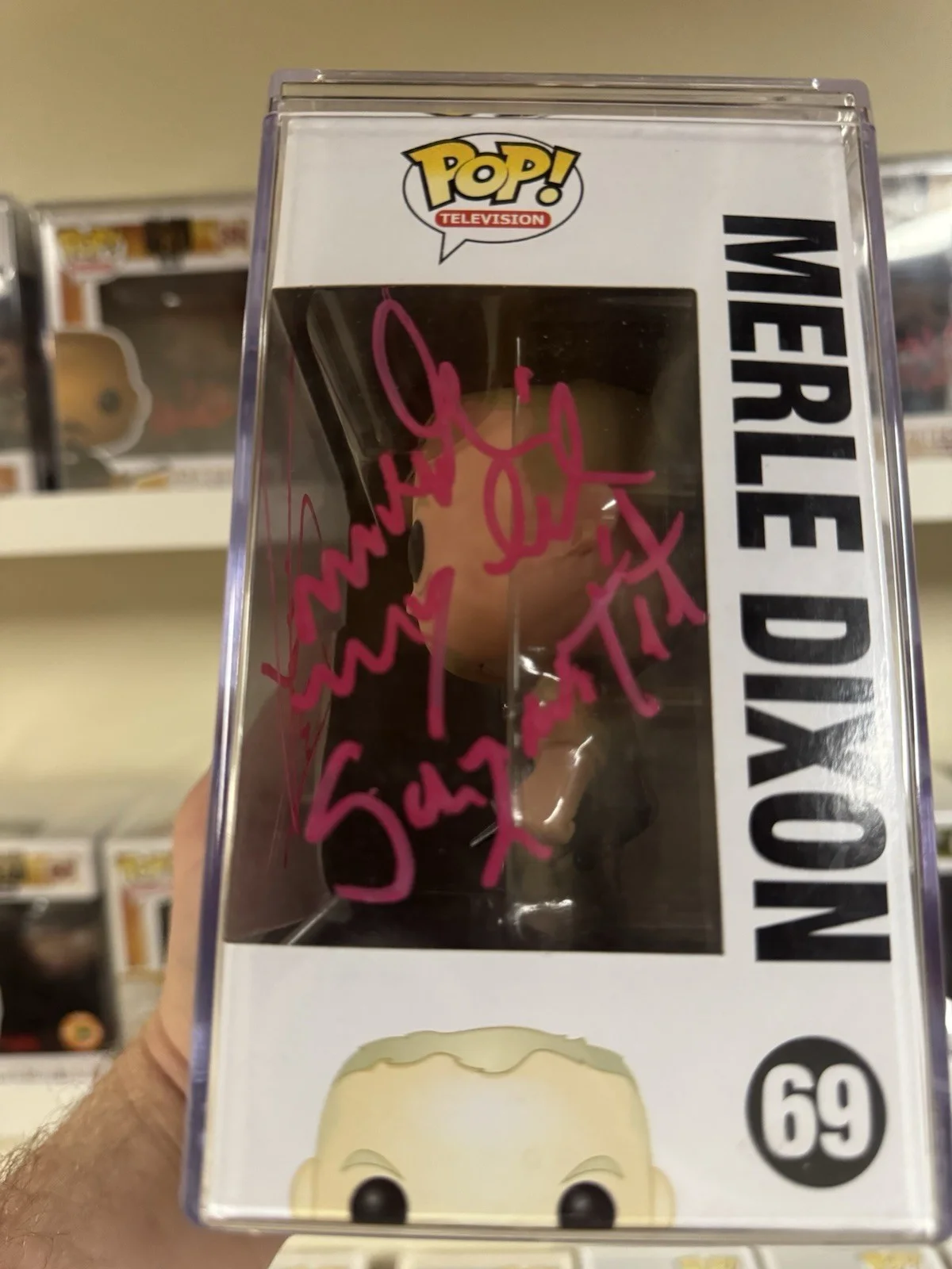 Michael Rooker Signed Merle Dixon Funko Pop #69 With COA The Walking Dead, изображение 3