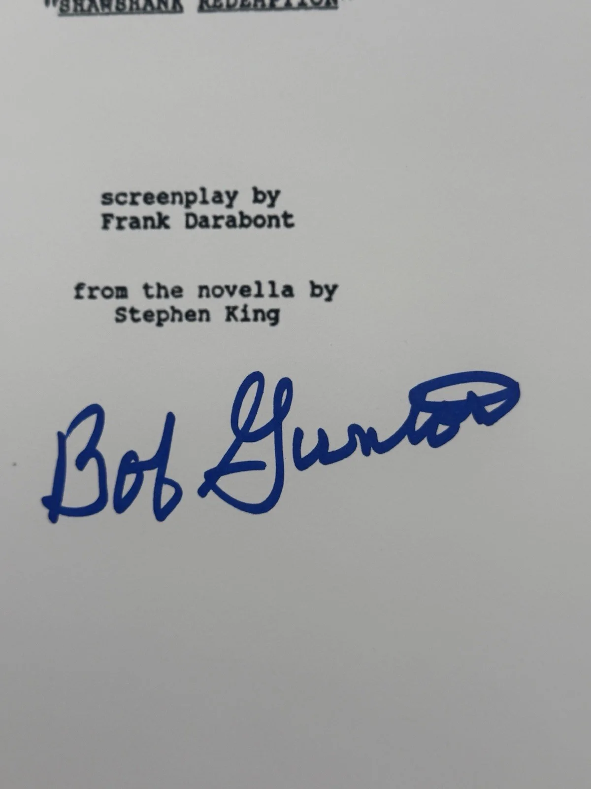 Bob Gunton — Bob Gunton Shawshank Redemption Signed Script Cover JSA 8.5 X 11.5, image 2