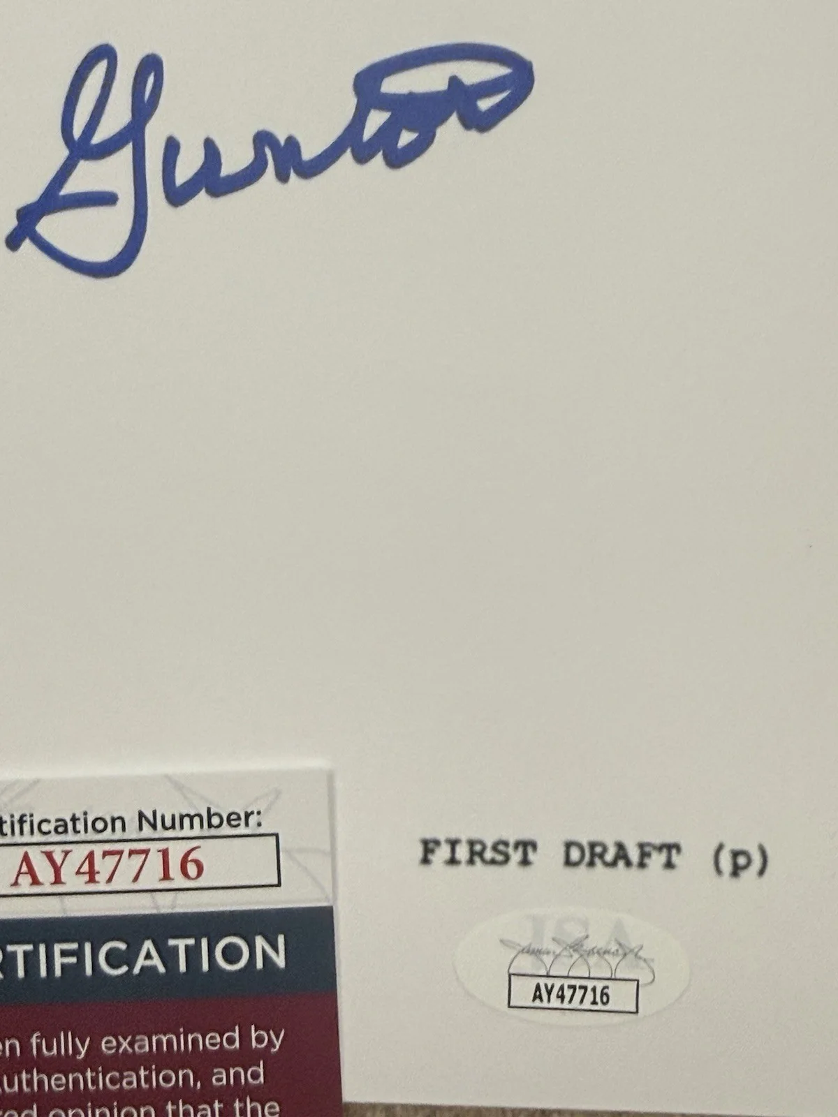 Bob Gunton — Bob Gunton Shawshank Redemption Signed Script Cover JSA 8.5 X 11.5, image 3