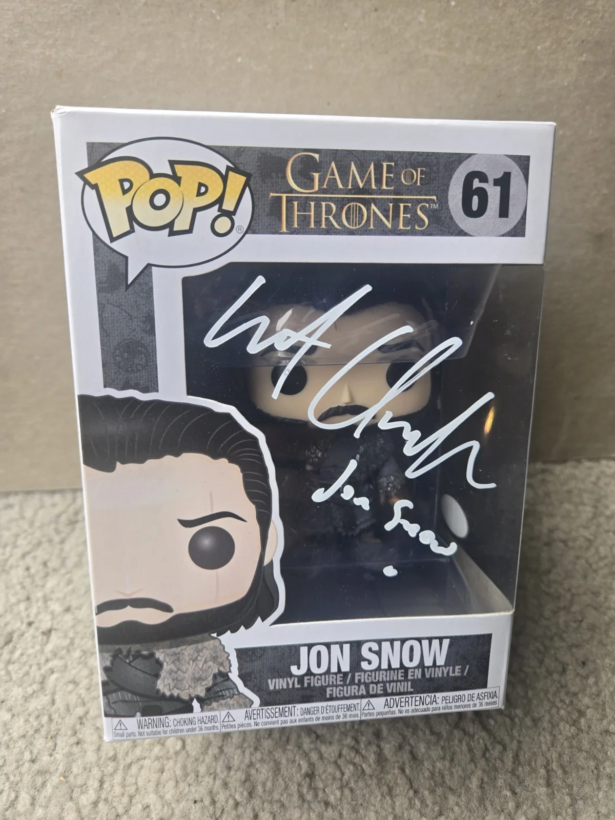 Kit Harrington — Autographed/Signed Kit Harrington Jon Snow #61 GoT Funko Pop Figurine BAS COA