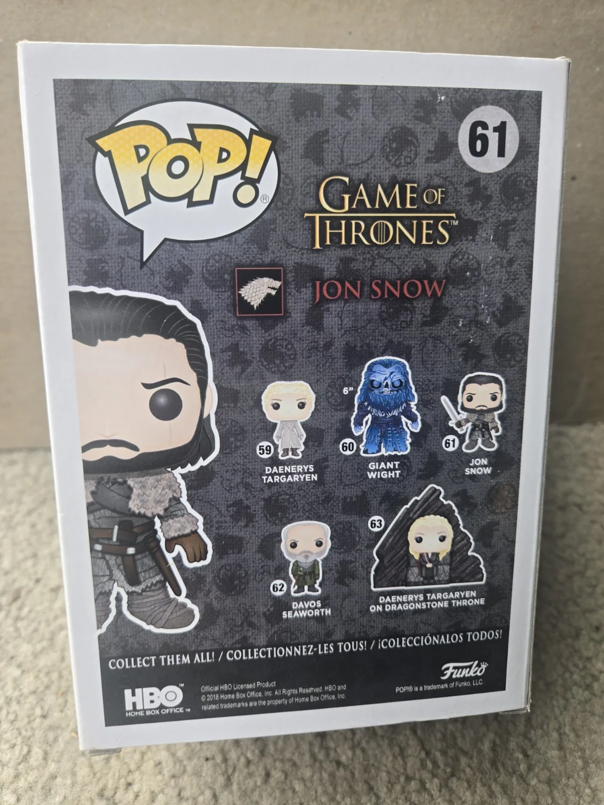 Kit Harrington — Autographed/Signed Kit Harrington Jon Snow #61 GoT Funko Pop Figurine BAS COA, image 4