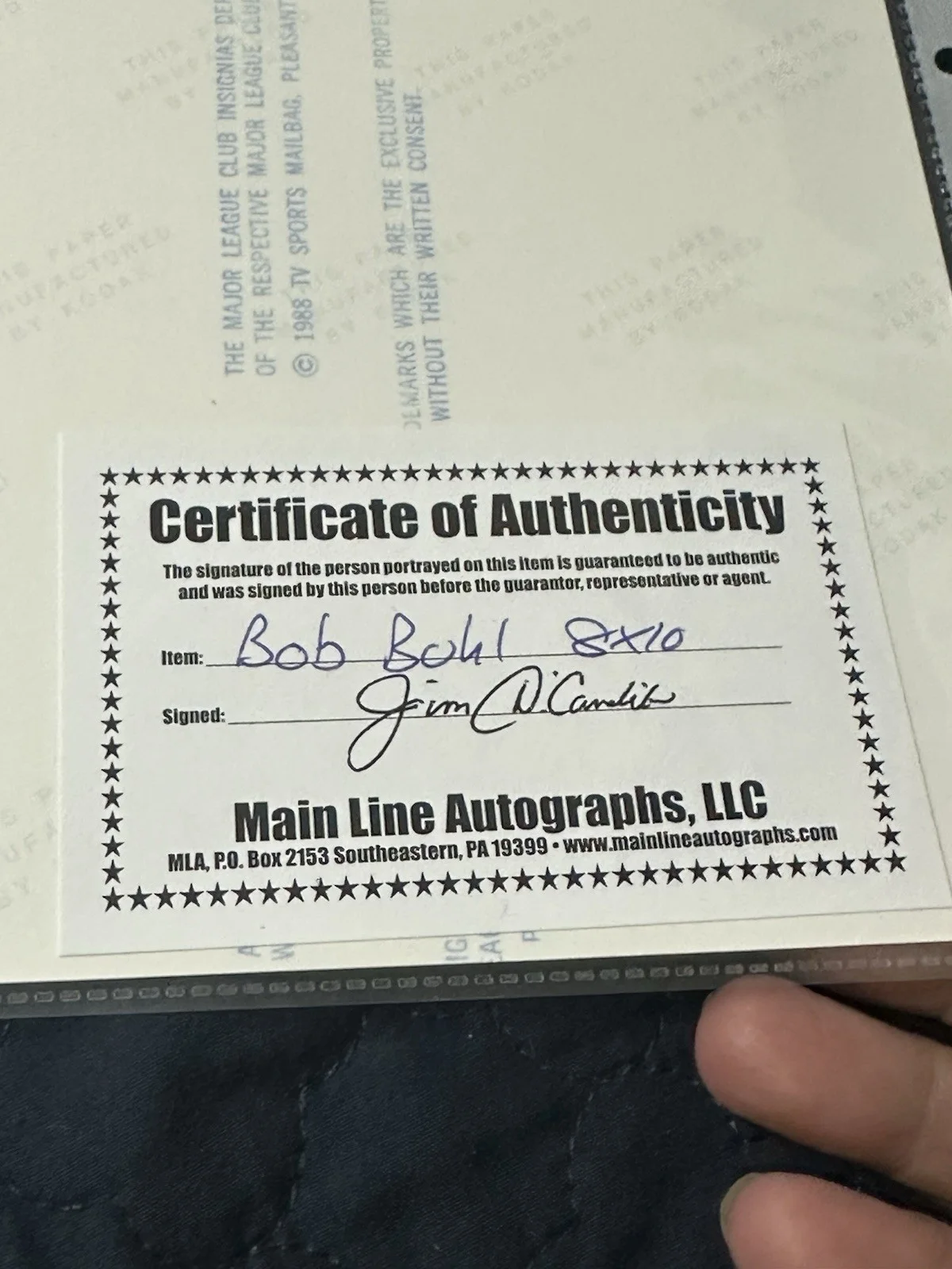 Bob Bohl SIGNED Baseball Photo AUTOGRAPH AUTO, image 2