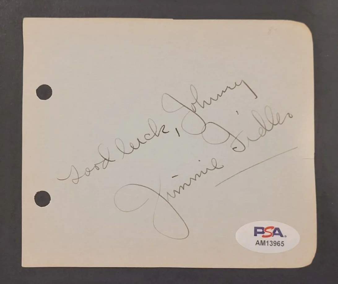 1940's JIMMIE FIDLER Signed Album Page-Famed Gossip Columnist-PSA Authenticated, image 2